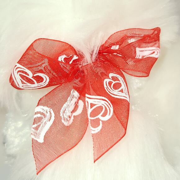 Dan Dee White Poodle Plush 10" Red Ribbon Dog Stuffed Animal Toy Plushie Stuffy - Picture 10 of 13